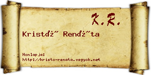 Kristó Renáta névjegykártya